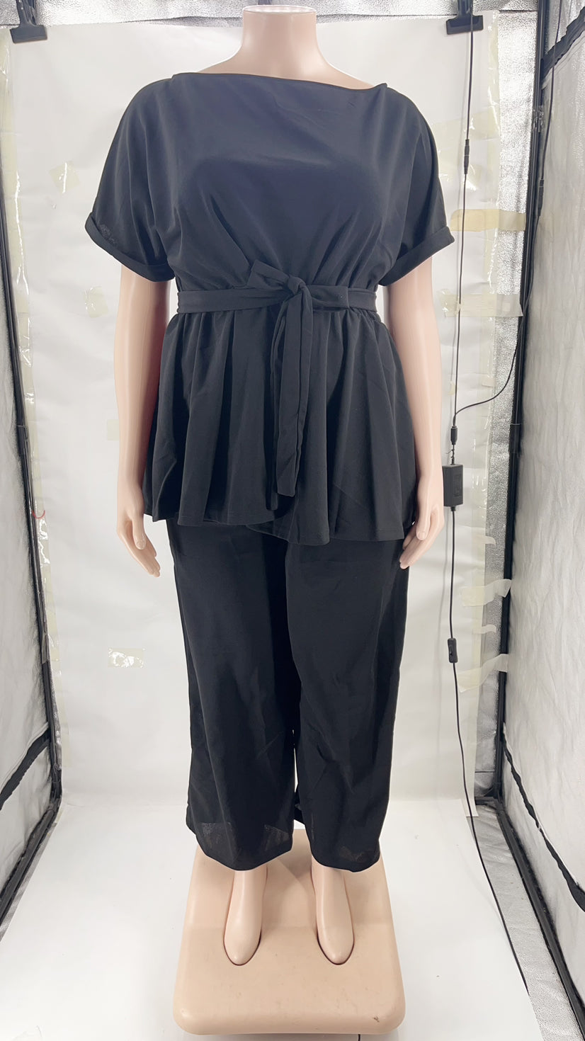 Solid Color Loose Pants Outfit